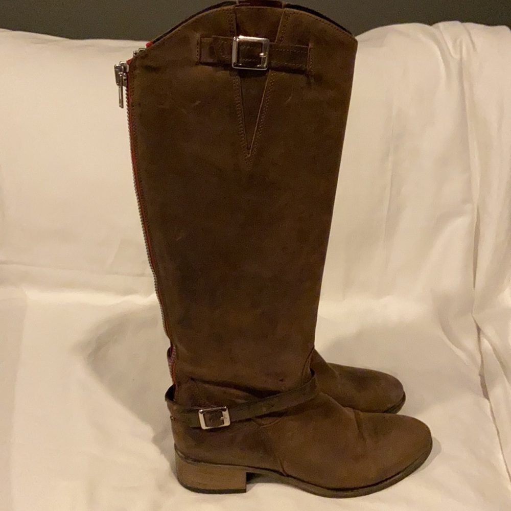 Charles David Brown leather buckle high boot 7